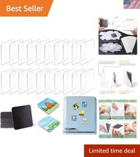 20 Pcs DIY Fridge Magnet Kit - Square Clear Acrylic Magnetic Set with Adhesiv... picture
