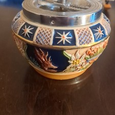 VTG Gerz German Pottery Hanau Floral Design Rotary Ashtray 5.25