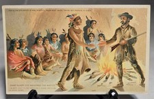 CHIEF SLEEPY EYE WELCOMES THE WHITES FLOUR MILL AD POSTCARD UNUSED picture