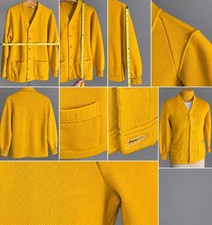 Nelson Knitting Mills Men's Yellow Cardiga  100% Worsted Wool Size 38.    Vid 31 picture