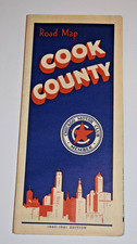 Vtg 1940-1941 Chicago Motor Club AAA Road Map - Cook County, IL picture