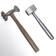 Vintage Meat Tenderizer Mallet Lot (2) Cast Aluminum Wood Handle Kitchen Pounder picture
