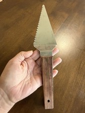 Vernco Japan Stainless Steel Serrated Cake Pie Server Wooden Handle Vintage picture