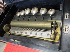 ANTIQUE CYLINDER MUSIC BOX 12 TUNE 6 BELL PLAYS *CIRCA 1895-1910* 25 inch picture