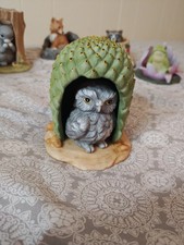 Vintage 1984 Franklin Porcelain Woodland Surprises Owl Jacqueline B Smith picture