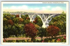 Mendota Bridge Minneapolis Minnesota Linen Vintage Postcard AF572 picture