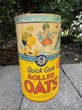 Vintage IGA Rolled Oats Cardboard Container picture