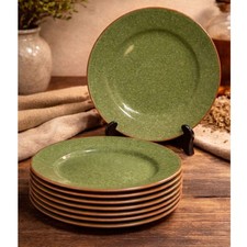 Val Do Sol Portugal Green Speckled Stoneware Salad Plates Set of 8 8.75