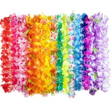 Joyin Toy 36 Counts Hawaiian Leis Bulk, Tropical Flower Lei Hawaiian Lei Beach H picture