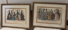 2-Vintage Framed Prints “Journal Des Demoiselles” & “La Novita”20” X 15.5” picture