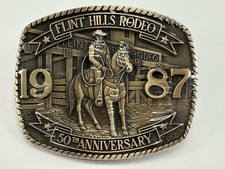 1987 Flint Hills Rodeo Strong City KS 50th Anniversary Limited Ed. Belt Buckle picture