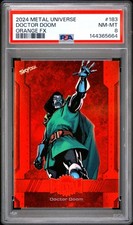 2024 Skybox Metal Universe Doctor Doom #183 PSA 8 ORANGE FX 18/25 POP 3 picture