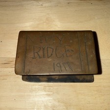 Vintage WWI Trench Art Brass Matchbox Holder 1917 Souvenir Match Safe picture