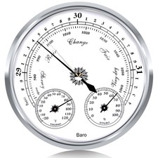 Outdoor Barometer Thermometer Hygrometer - 5in Barometer Weather Station, Bar... picture