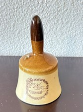 Vintage Lipco Ceramic Hawaii Souvenir Bell Glossy Brown & Yellow Glaze Finish picture