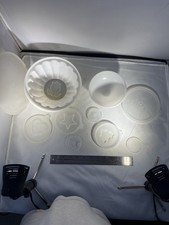 8 Vintage Tupperware pieces, lids, cookie cutters   H picture