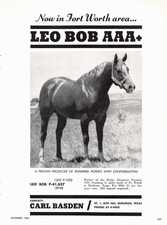 Leo Bob Standing At Stud Carl Basden Burleson & Fort Worth TX Vtg Magazine Ad picture