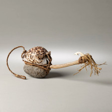EARLY 19TH C HAWAIIAN LEHO HE’E OCTOPUS LURE COWRIE SHELL STONE BONE picture