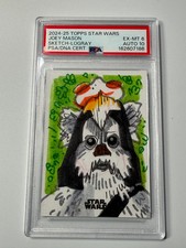 2024-25 Topps Star Wars Joey Mason Logray Sketch PSA 6 Auto 10 picture