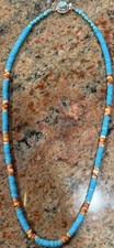 Native American Turquoise Heishi Necklace,Egyptian Turquoise, Spiny Oyster picture
