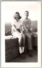 Vtg B&W Snapshot College Couple Oswego State Sweatshirt Shorts Socks Loafers picture