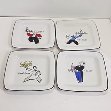 Rosanna Set Of Four Waiter Ceramic Bar Plates Cheers NICE Bright Colors picture