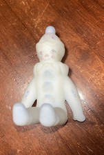 Vintage Fenton Frosted White Milk Glass Seated Clown Hand Painted Signed picture