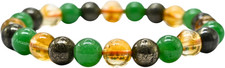 Amazing Gemstone Money Wealth Success Bracelet - Pyrite Green Aventurine Citrine picture
