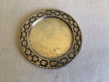 Vtg Pierre Deux Les Etains Lead Free Round Basketweave Pewter Trinket Tray picture