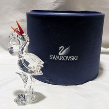 Swarovski Crystal Figurine Stork with Baby in Basket Retired 659401 Austria Box picture