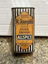 Vintage St Joseph Co Spice Tin PURE GROUND ALLSPICE 1-1/2 oz Antique Advertising picture