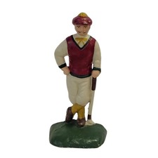 Golfer Figurine Doorstop Cast Iron Vintage Multicolor 9.5 inch Freestanding picture