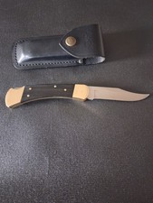 Buck Knife Three Dot:. with Sheath Nice Used Condition. picture