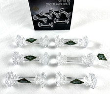 Godinger Shannon Crystal Knife Rests, Box of 6, New with Stickers,  picture
