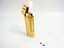 Working Yves Saint Laurent YSL Gas Lighter Gold Plated with 2pcs flints EX picture