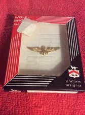 VINTAGE WOLF-BROWN MILITARY NAVY UNIFORM INSIGNIA 1/20TH 10 K. G. F GOLD FILLING picture