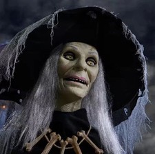 7 FT ANIMATED APP CONTROLLED LETHAL LILLY WITCH HALLOWEEN ANIMATRONIC PROP picture