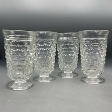 Vintage Indiana Glass Colony Whitehall 12oz Clear Iced Tea Glasses 6” Set Of 4 picture