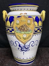 Rare Italian Planter Urn - Large Tartuca Vase Signed By Fratelli Mari Deruta picture