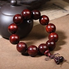 20mm*12 Prayer Beads Natural Grade A Wood Buddhist Amulet Luck Bracelet Rosary picture