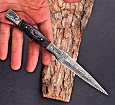 Custom Made Hand Forged Damascus Steel Fix Blade Hunting Boot Knife 2841 picture