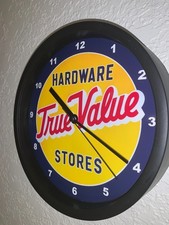 True Value Hardware Store Garage Carpenter Bar Man Cave Advertising Clock Sign picture