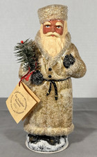 Ino Schaller Gold Russian Santa Candy Container Tree Glitter Mica Germany 10” picture