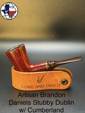 Artisan Brandon Daniels Stubby Dublin W/Cumberland Tobacco Pipe picture