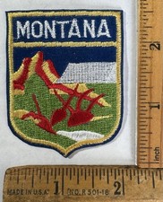 Vintage Montana Shield Flag Embroidered Iron On Felt Patch Travel Souvenir picture