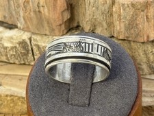 Elaine Becenti Navajo Sterling Silver StoryTelling Spinner Ring sz 10.5--2680.25 picture