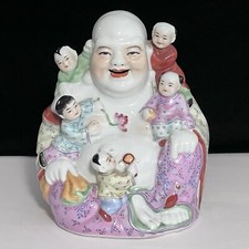 VINTAGE CHINESE Good Luck BUDDHA / Beautifully Modeled / Expertly Hand Painted picture
