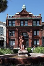 Savannah Georgia Cotton Exchange Building 1887 Historic Brick Facade Fountain picture