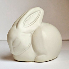 Vintage Van Briggle Pottery White Bunny Rabbit Figurine Matte Finish Animal picture