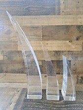 Vintage MCM Lucite Acrylic Tusks Statue Figures * Read picture